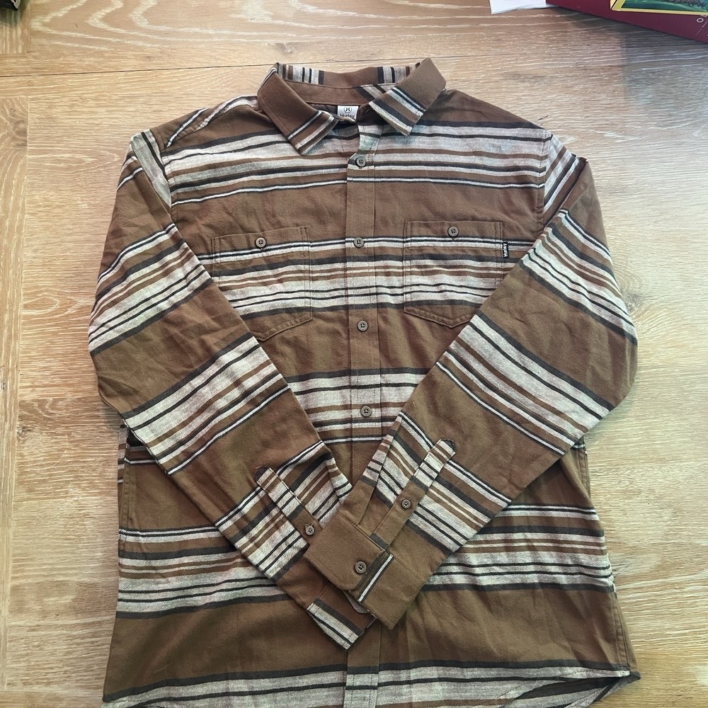 Hurley Heavy Soft Flannel Shirt Men's Medium  Portland‎ Brown - Long Sleeve